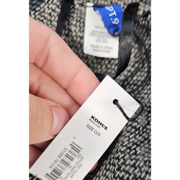 NWT grey black color block triangle shaped poncho OS career office teacher ^ - Picture 4 of 6